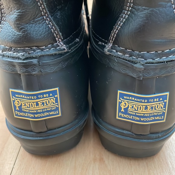 Pendleton Leather Upper Short Duck Boot Brown 9 - Picture 4 of 10